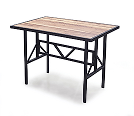 Ahsap görünümlü metal masa 4 kişilik suntalem